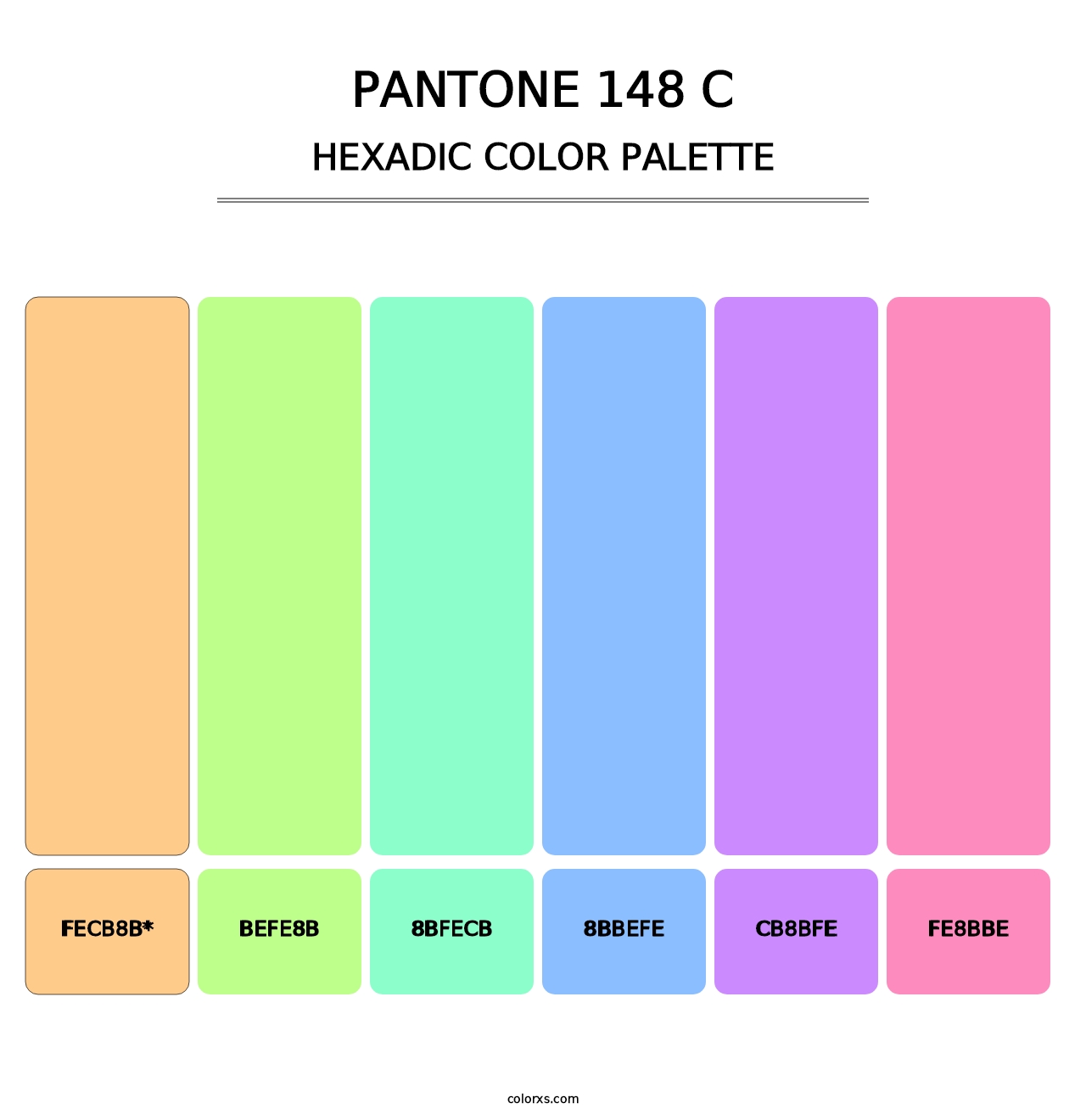 PANTONE 148 C - Hexadic Color Palette