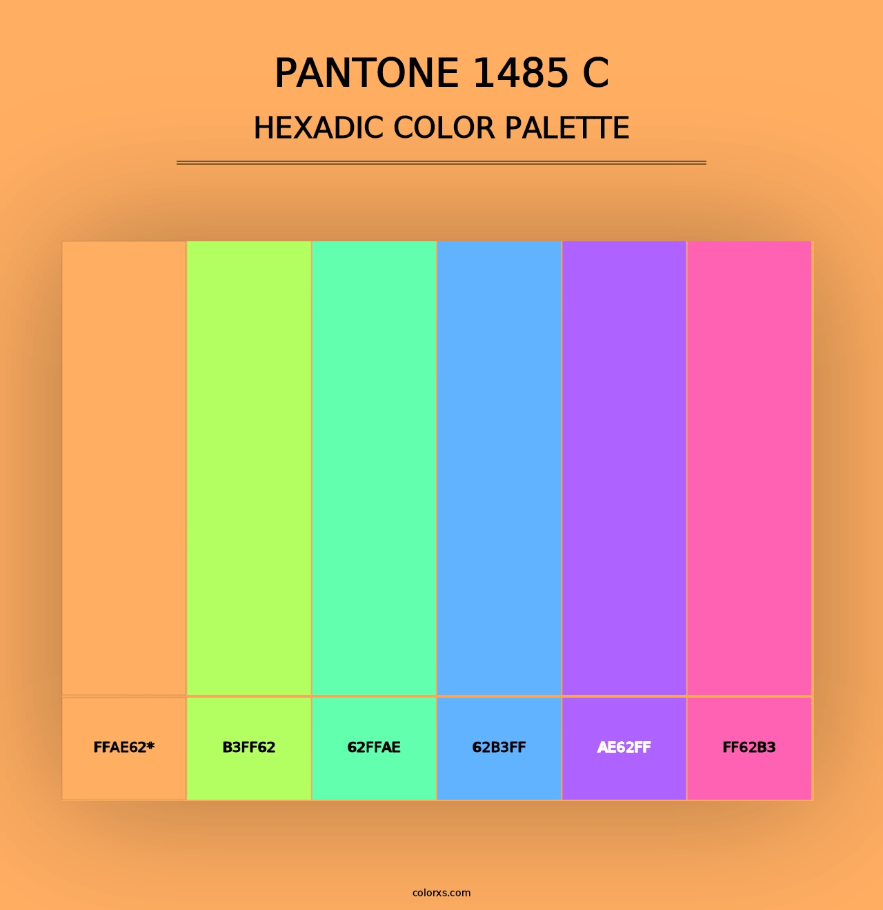 PANTONE 1485 C - Hexadic Color Palette