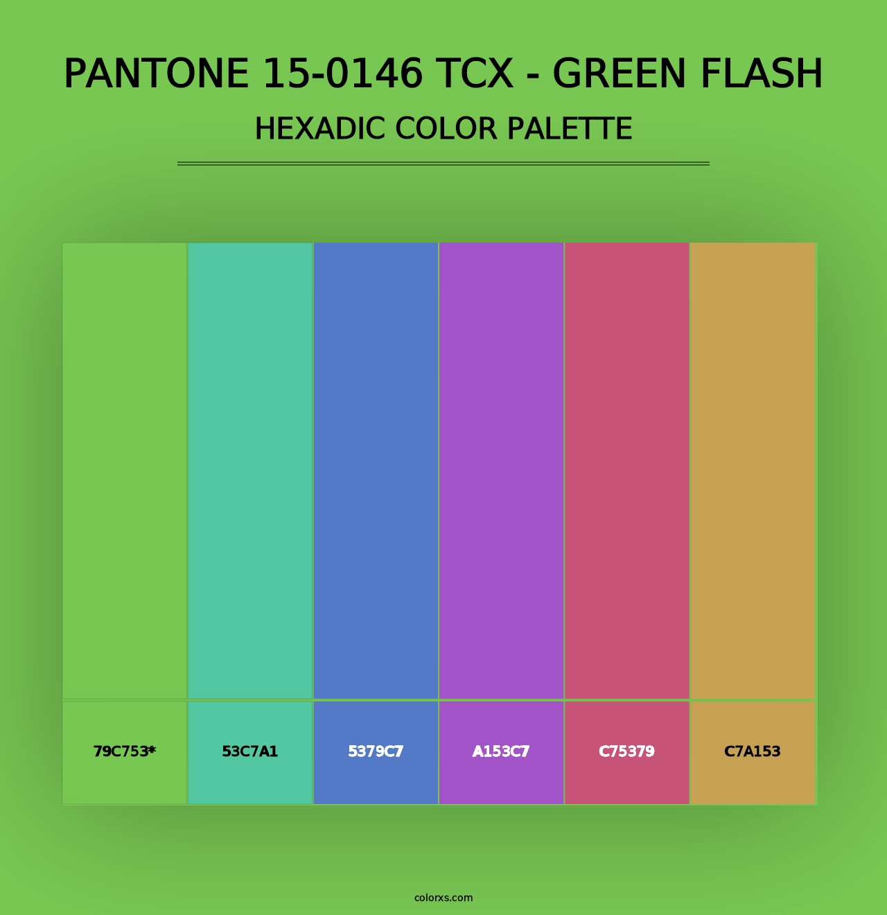 PANTONE 15-0146 TCX - Green Flash - Hexadic Color Palette