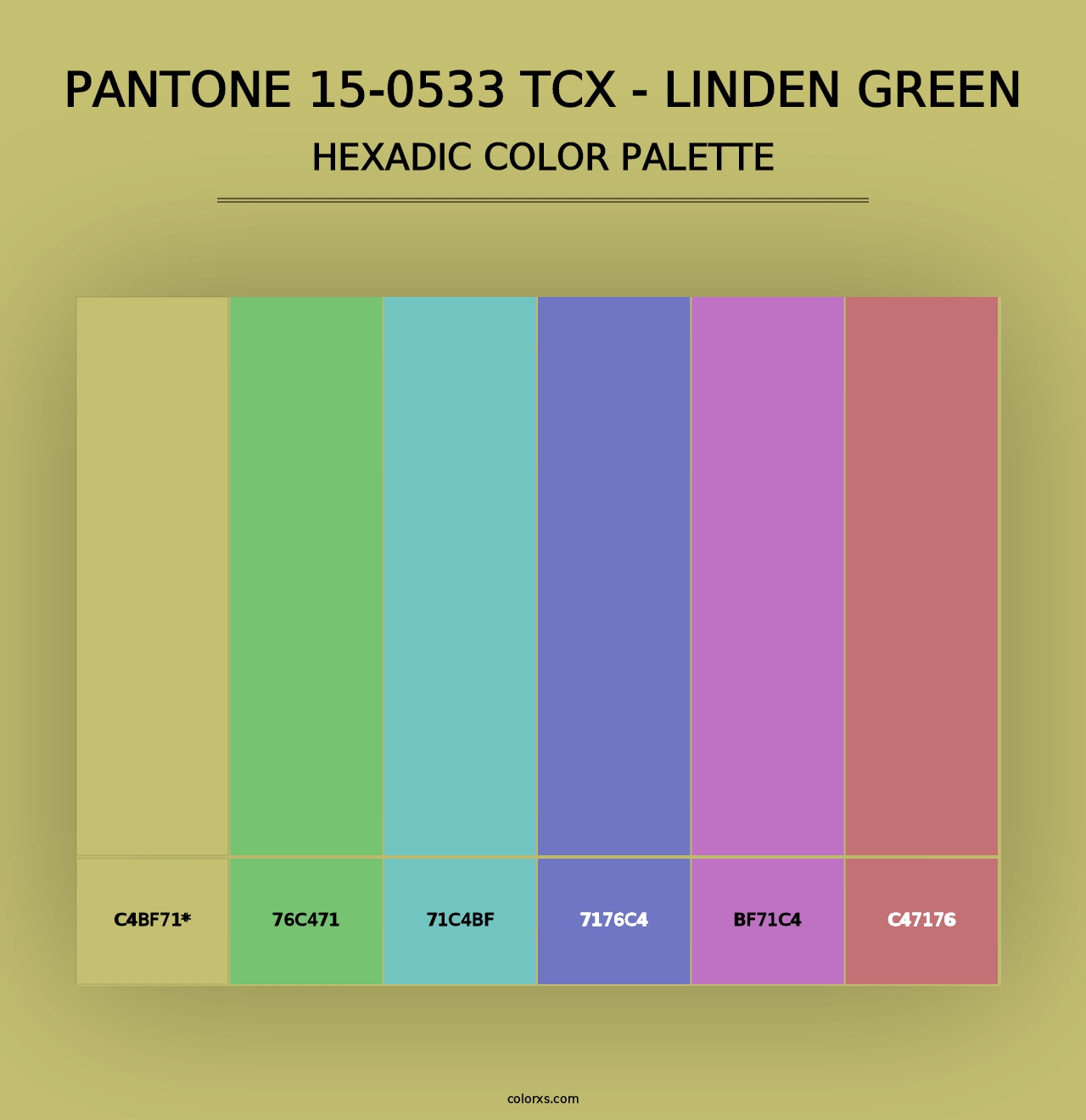 PANTONE 15-0533 TCX - Linden Green - Hexadic Color Palette