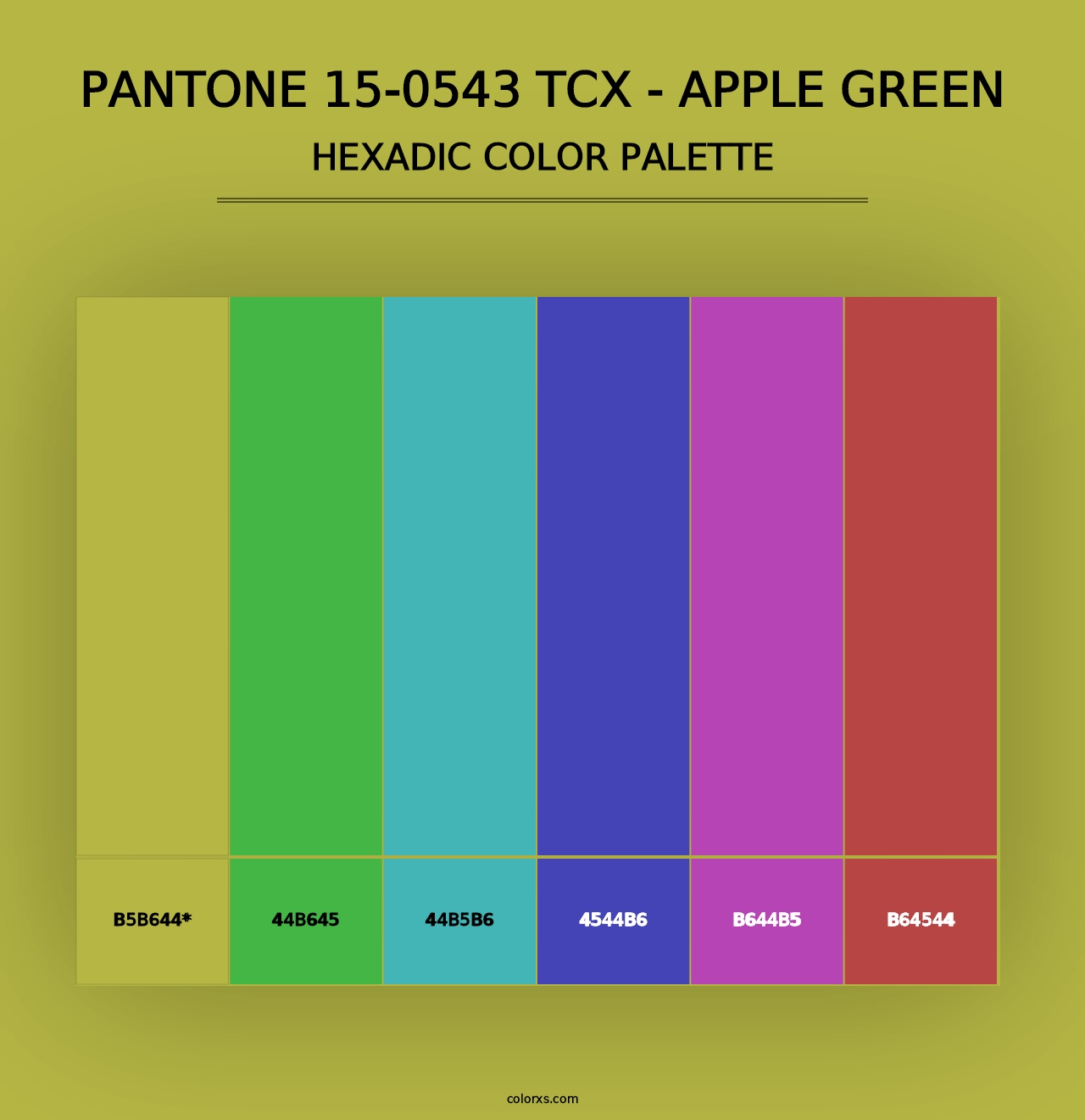 PANTONE 15-0543 TCX - Apple Green - Hexadic Color Palette