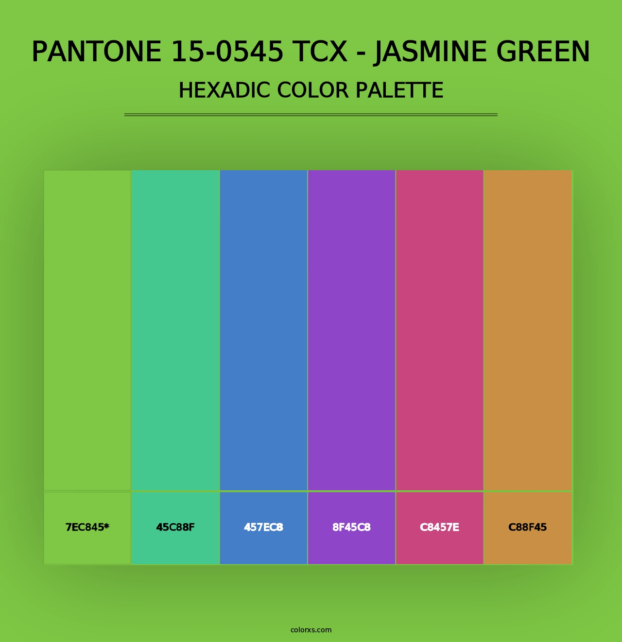 PANTONE 15-0545 TCX - Jasmine Green - Hexadic Color Palette