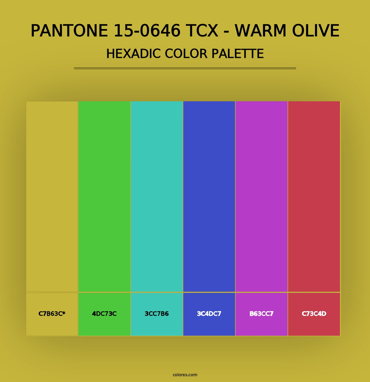 PANTONE 15-0646 TCX - Warm Olive - Hexadic Color Palette