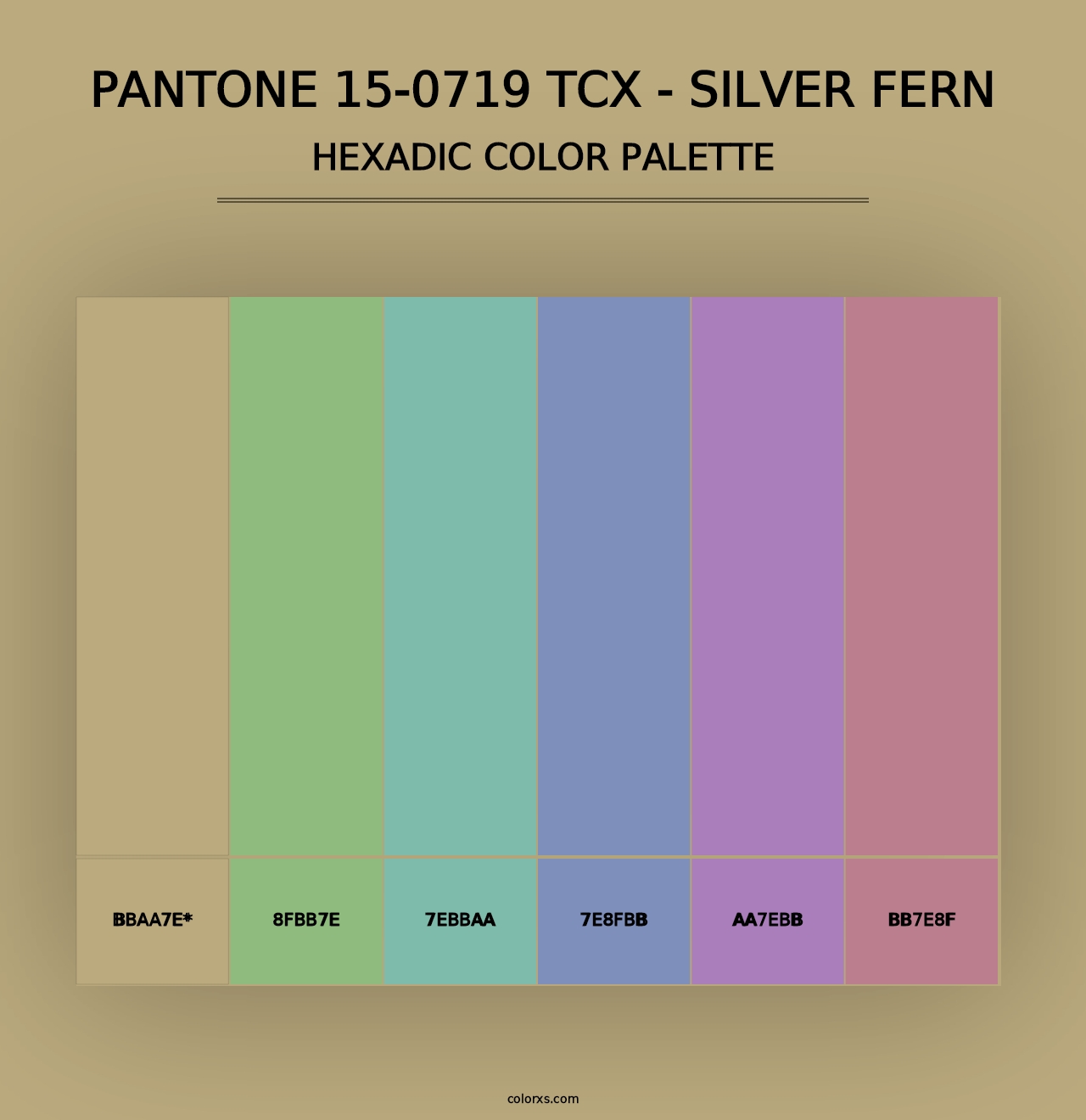 PANTONE 15-0719 TCX - Silver Fern - Hexadic Color Palette