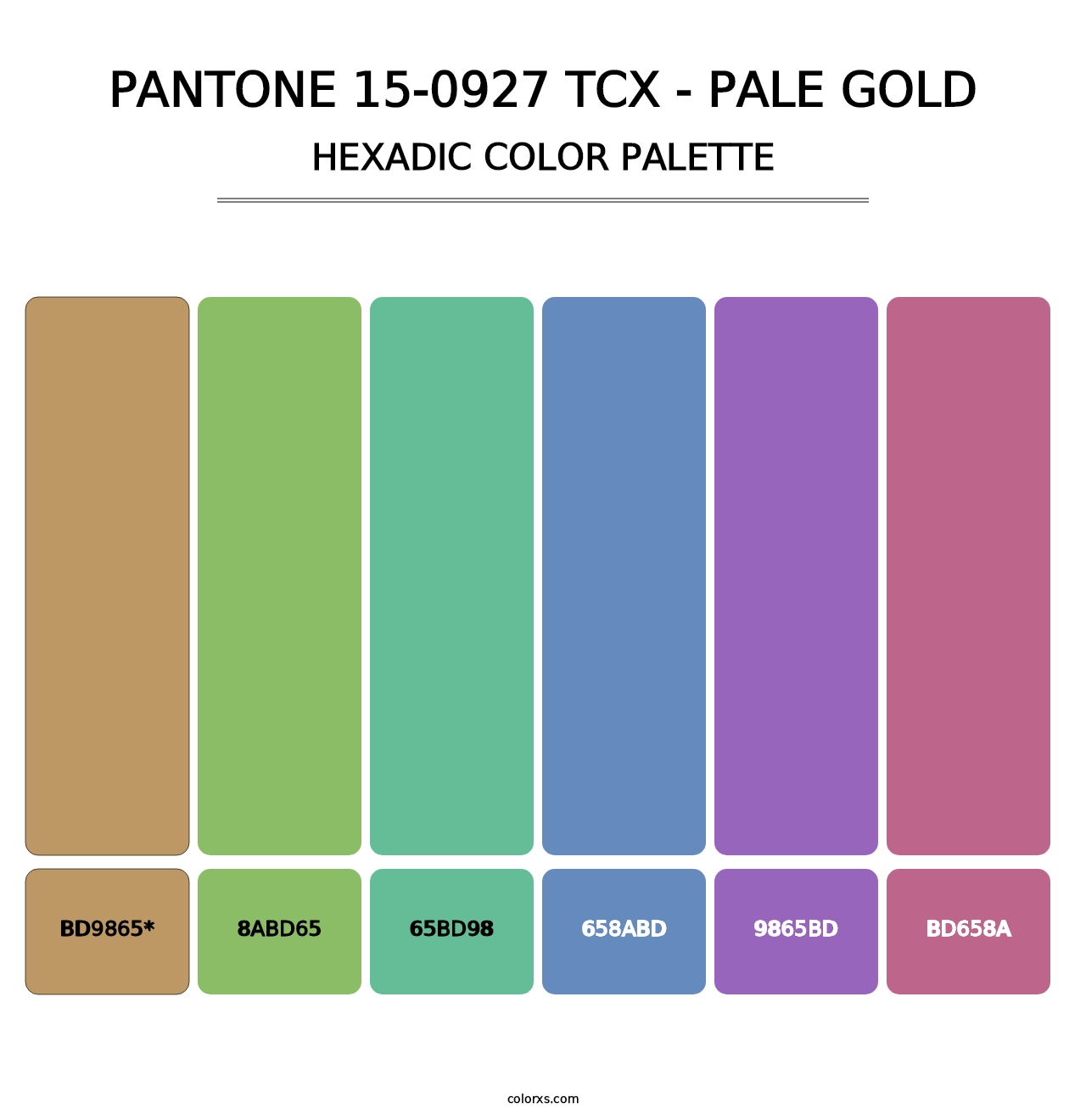 PANTONE 15-0927 TCX - Pale Gold - Hexadic Color Palette