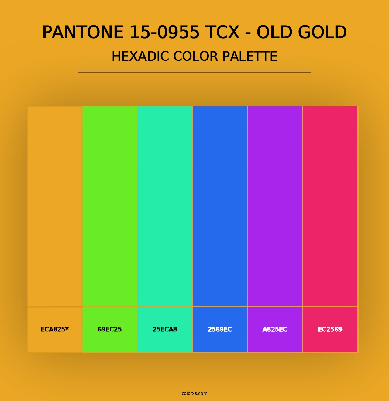 PANTONE 15-0955 TCX - Old Gold - Hexadic Color Palette