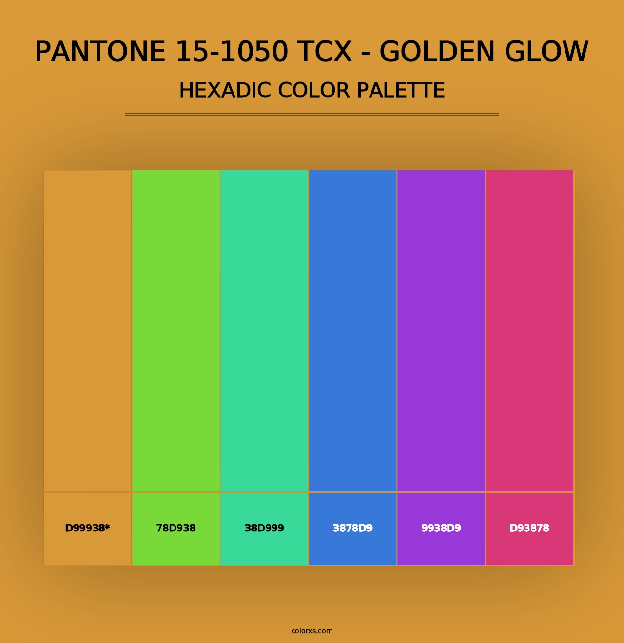 PANTONE 15-1050 TCX - Golden Glow - Hexadic Color Palette