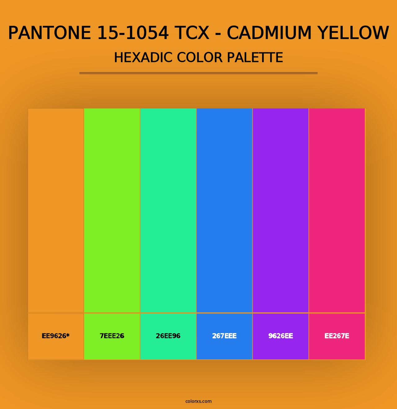 PANTONE 15-1054 TCX - Cadmium Yellow - Hexadic Color Palette