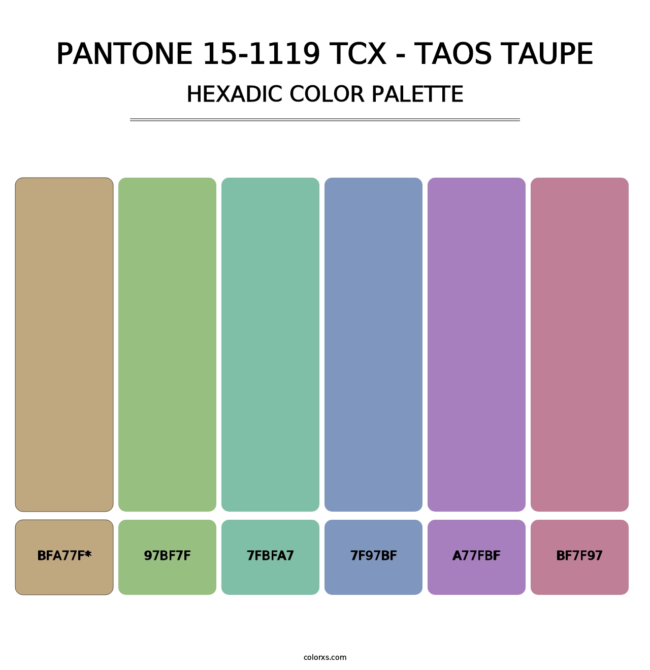 PANTONE 15-1119 TCX - Taos Taupe - Hexadic Color Palette