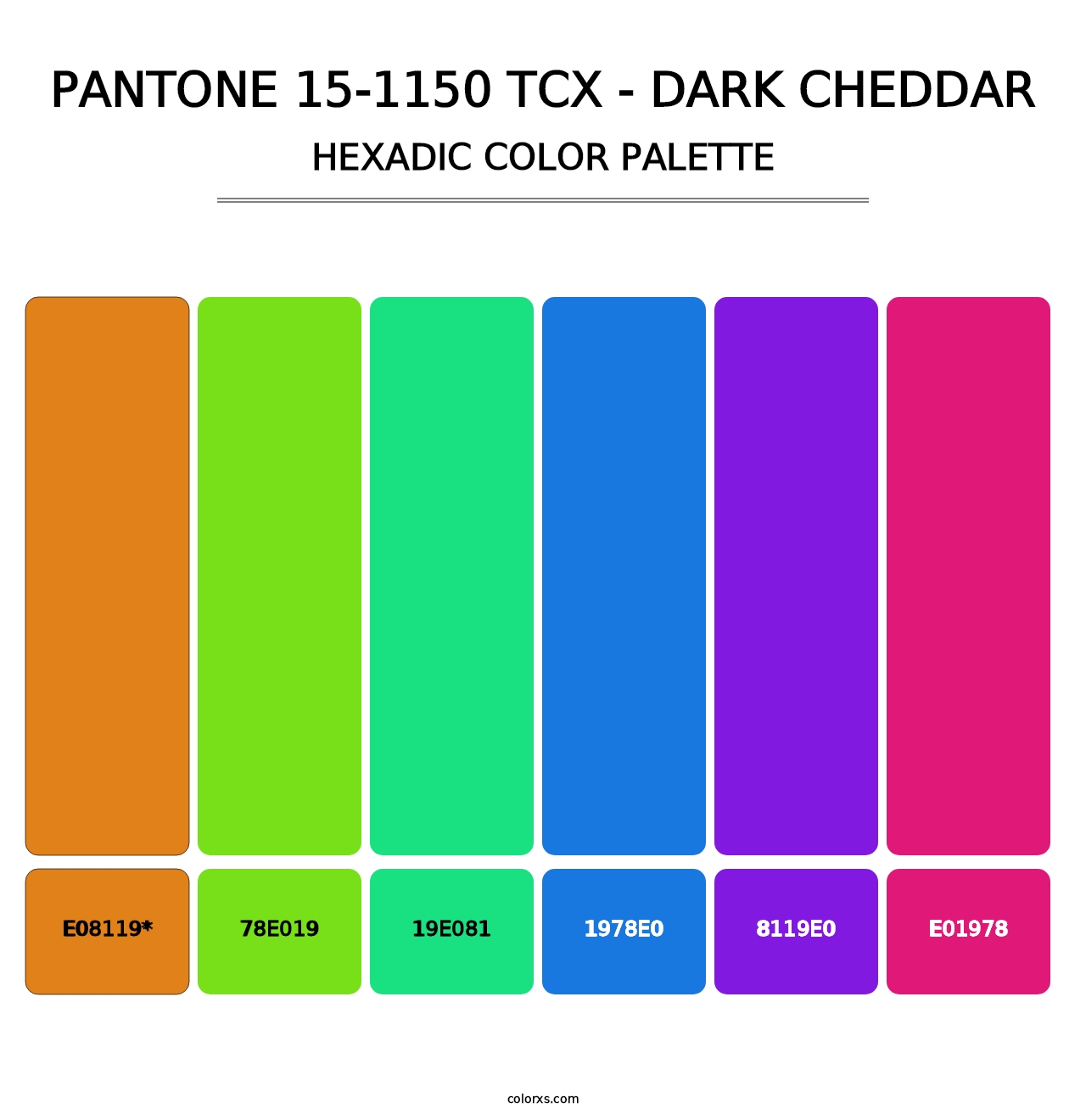 PANTONE 15-1150 TCX - Dark Cheddar - Hexadic Color Palette