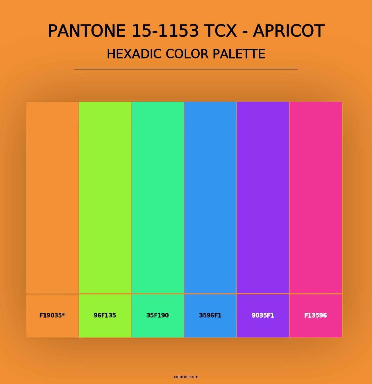 PANTONE 15-1153 TCX - Apricot - Hexadic Color Palette