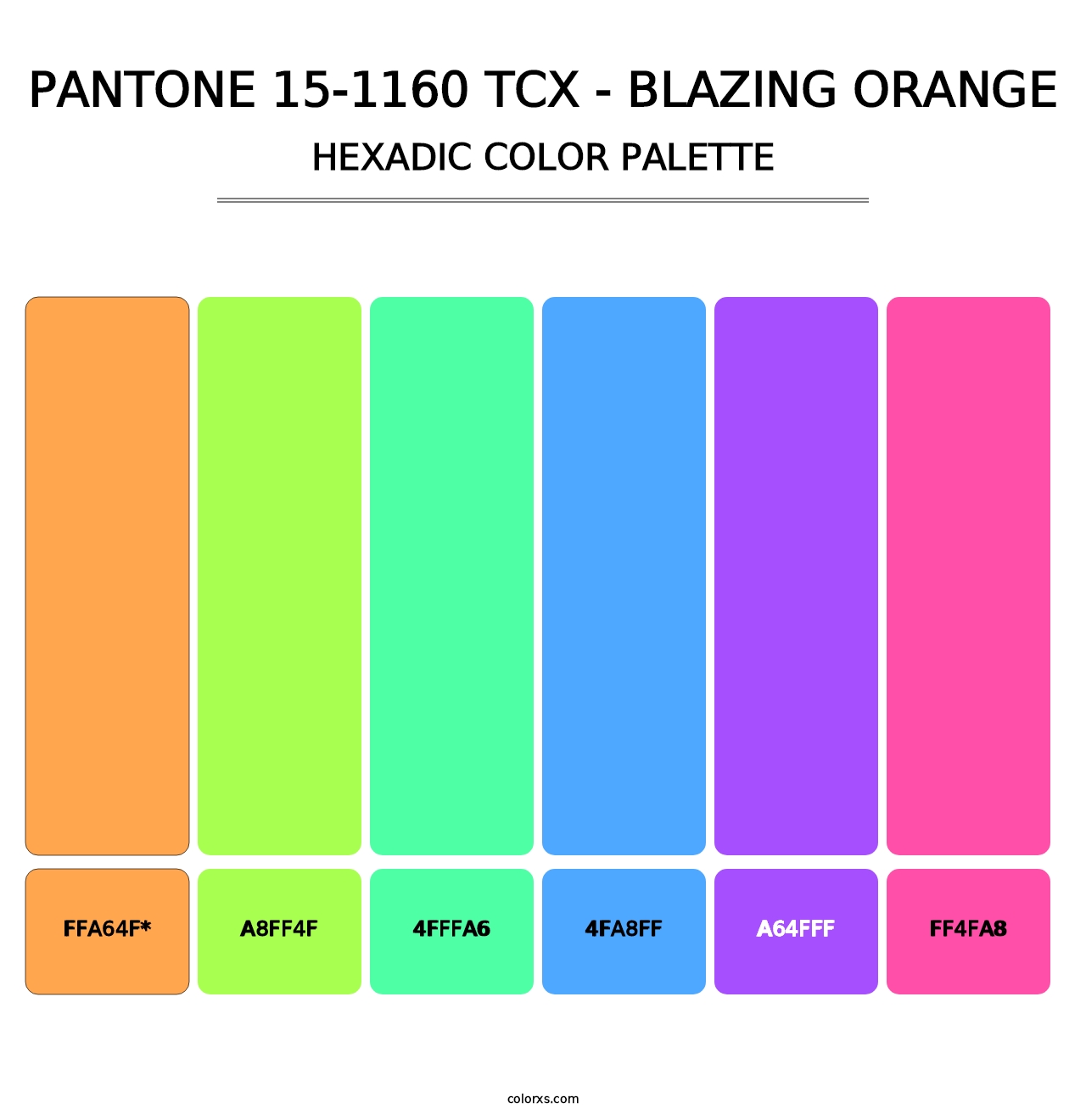 PANTONE 15-1160 TCX - Blazing Orange - Hexadic Color Palette