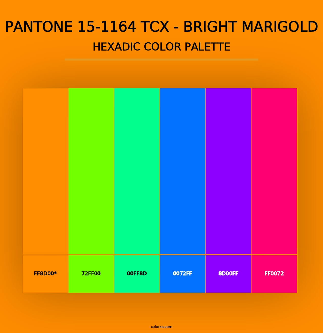 PANTONE 15-1164 TCX - Bright Marigold - Hexadic Color Palette