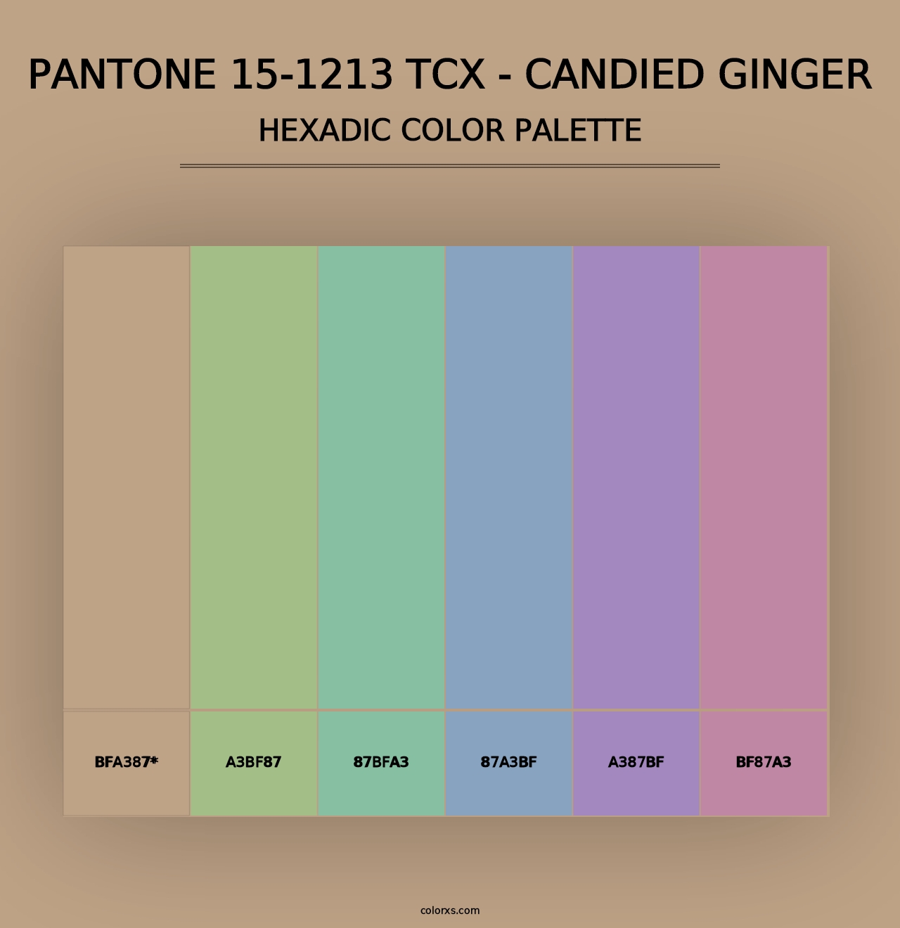 PANTONE 15-1213 TCX - Candied Ginger - Hexadic Color Palette