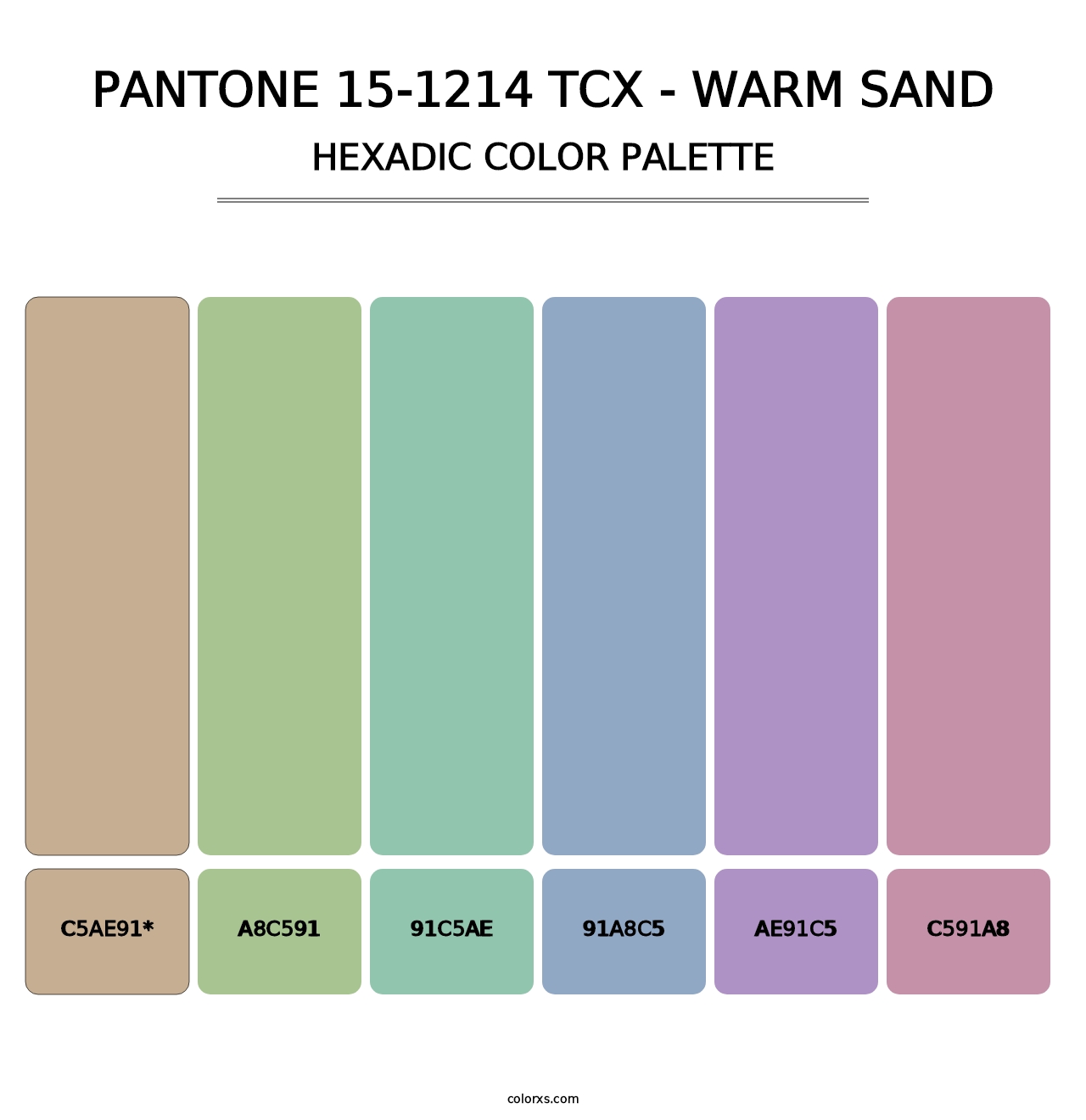 PANTONE 15-1214 TCX - Warm Sand - Hexadic Color Palette