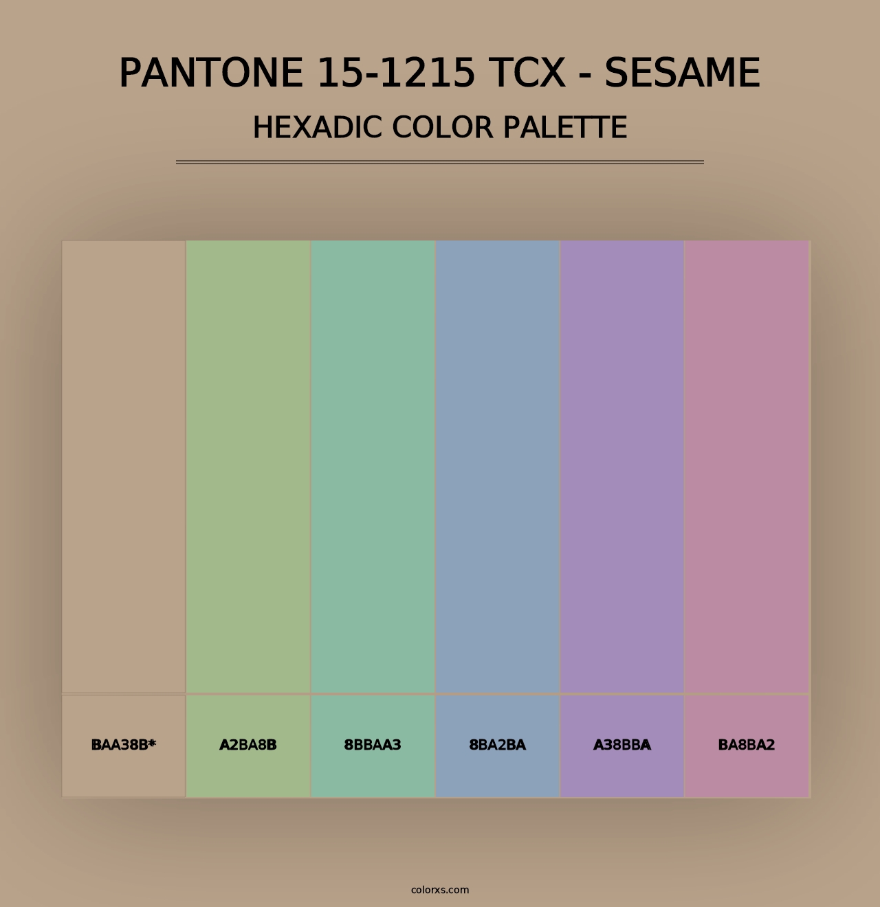 PANTONE 15-1215 TCX - Sesame - Hexadic Color Palette