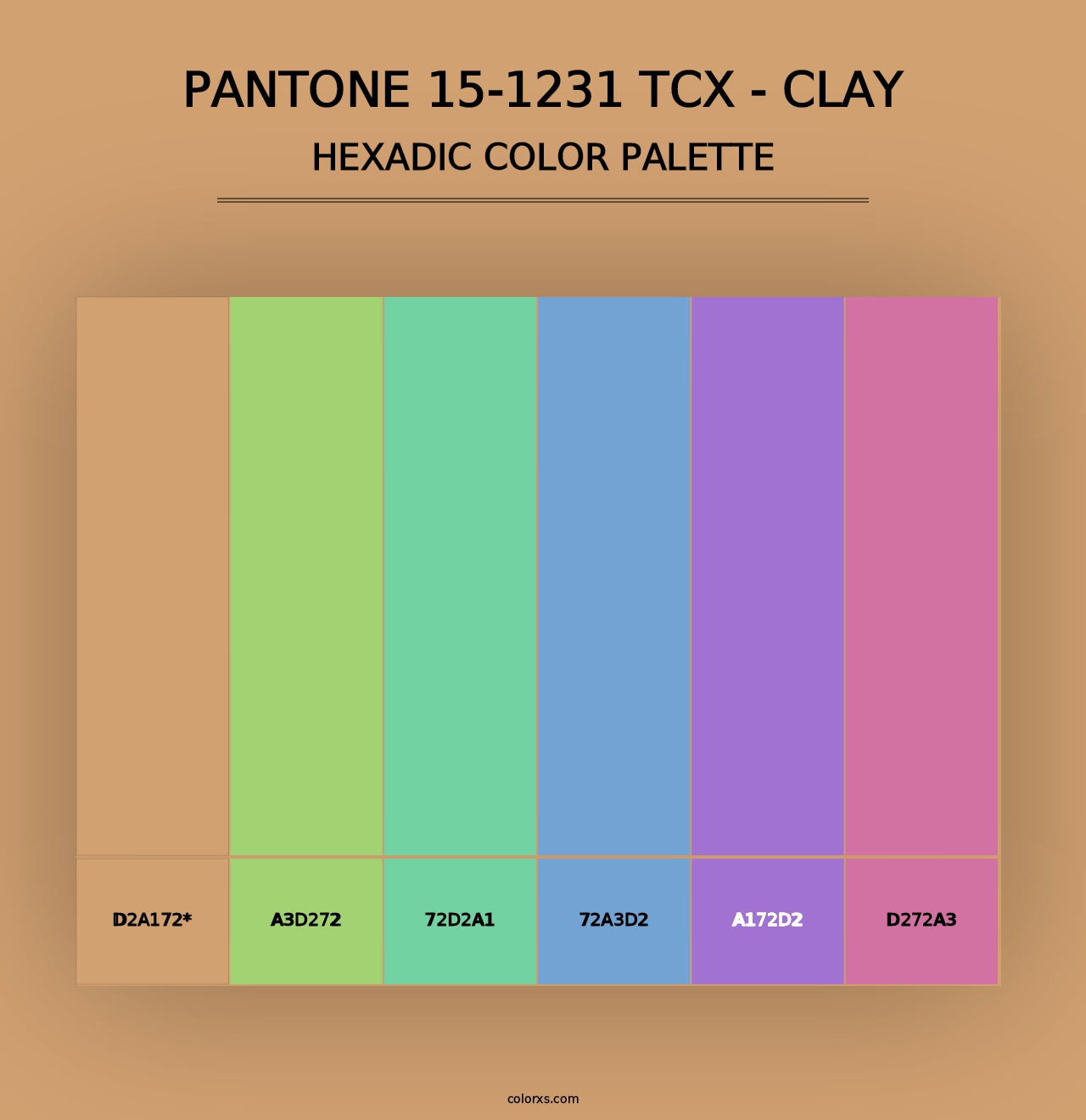 PANTONE 15-1231 TCX - Clay - Hexadic Color Palette