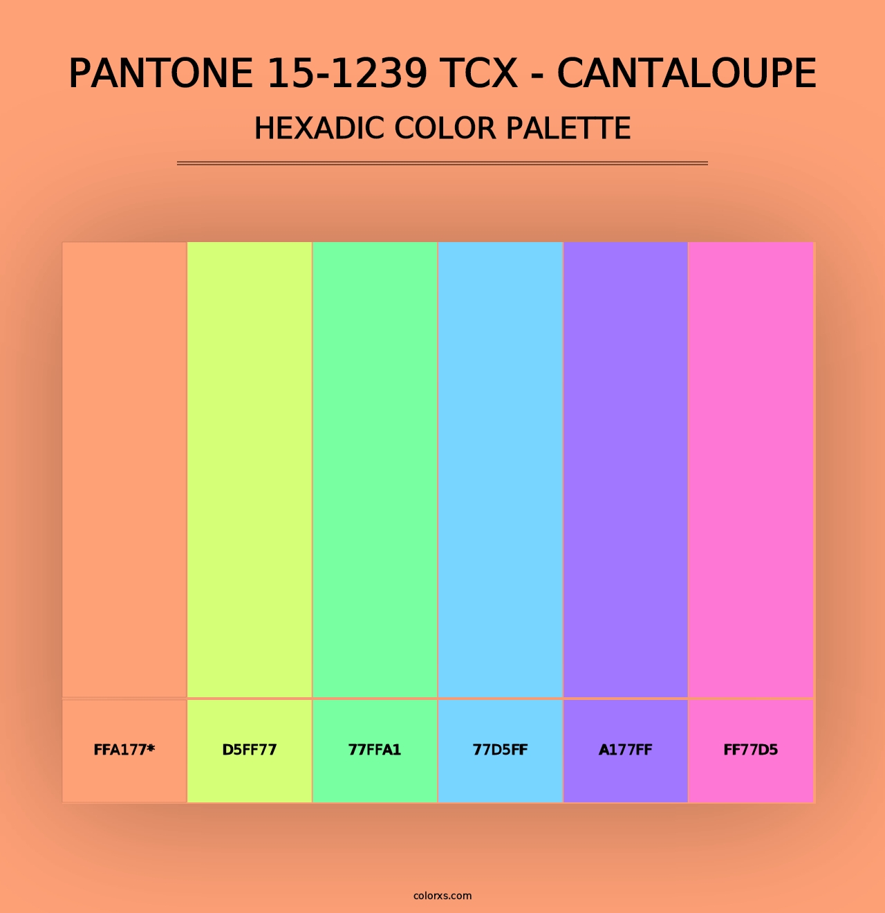 PANTONE 15-1239 TCX - Cantaloupe - Hexadic Color Palette