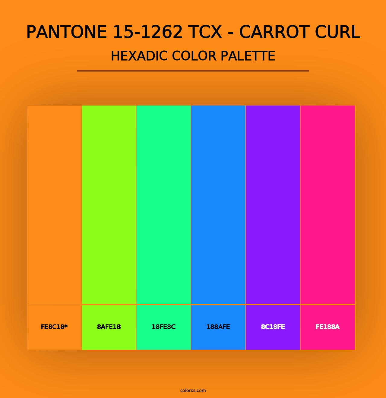 PANTONE 15-1262 TCX - Carrot Curl - Hexadic Color Palette