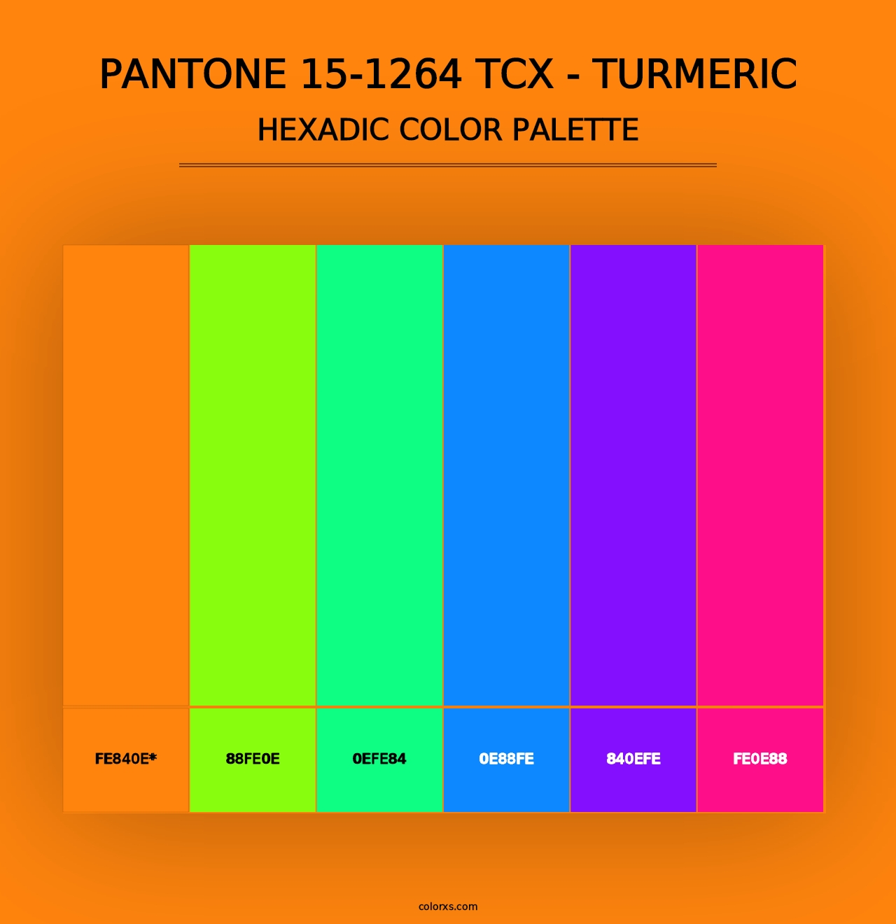 PANTONE 15-1264 TCX - Turmeric - Hexadic Color Palette