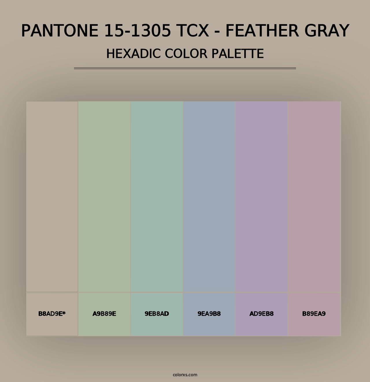 PANTONE 15-1305 TCX - Feather Gray - Hexadic Color Palette