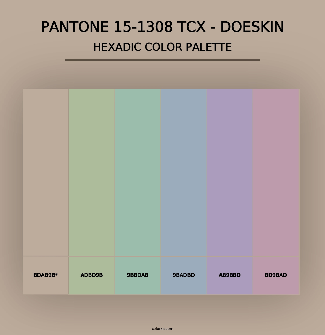 PANTONE 15-1308 TCX - Doeskin - Hexadic Color Palette