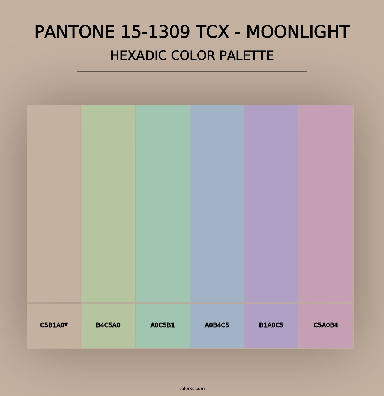 PANTONE 15-1309 TCX - Moonlight - Hexadic Color Palette