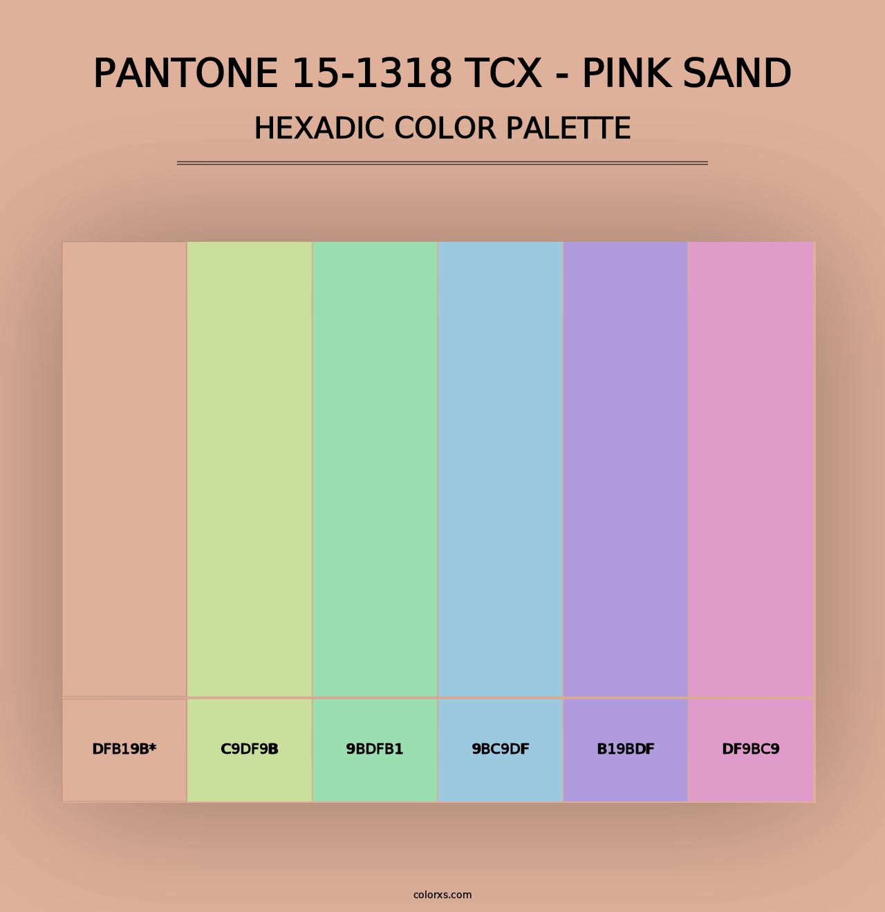 PANTONE 15-1318 TCX - Pink Sand - Hexadic Color Palette