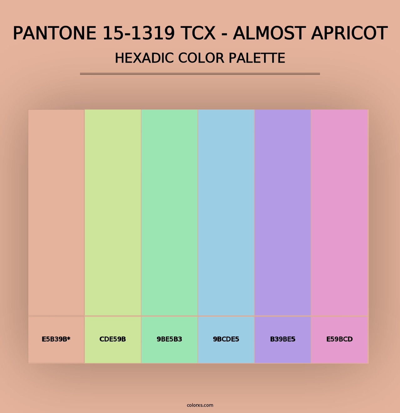 PANTONE 15-1319 TCX - Almost Apricot - Hexadic Color Palette