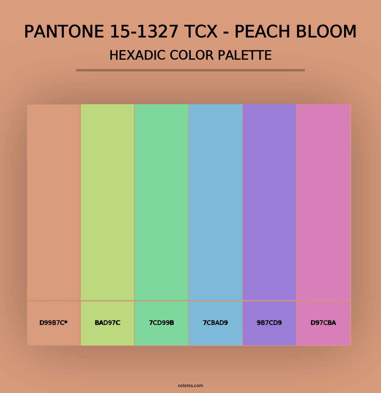 PANTONE 15-1327 TCX - Peach Bloom - Hexadic Color Palette