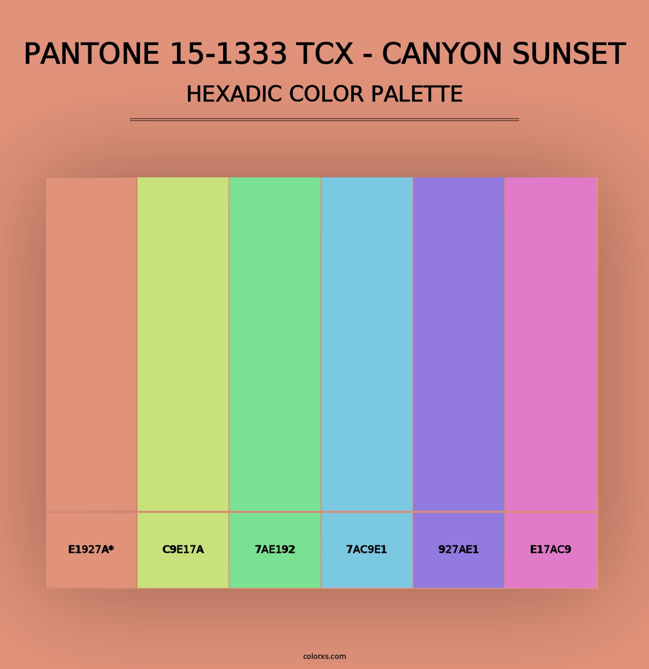 PANTONE 15-1333 TCX - Canyon Sunset - Hexadic Color Palette