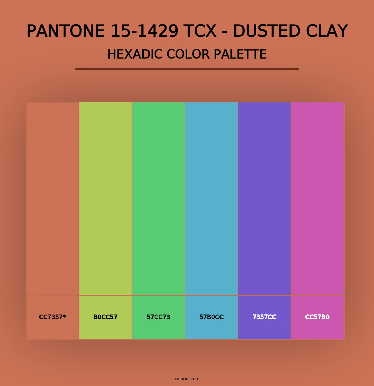 PANTONE 15-1429 TCX - Dusted Clay - Hexadic Color Palette