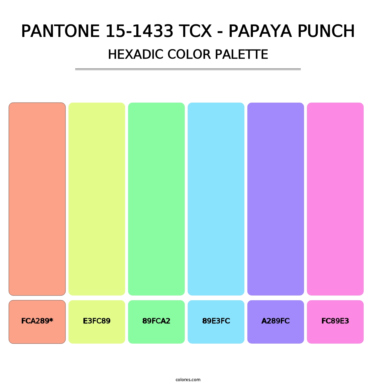 PANTONE 15-1433 TCX - Papaya Punch - Hexadic Color Palette