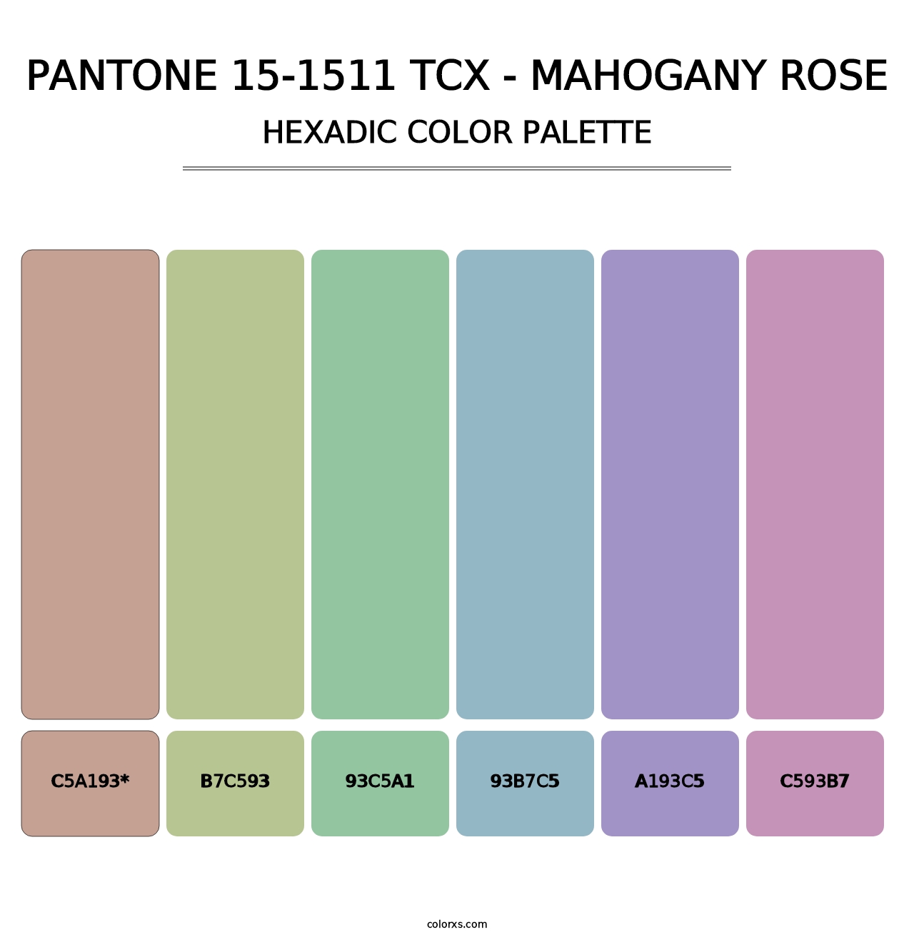 PANTONE 15-1511 TCX - Mahogany Rose - Hexadic Color Palette