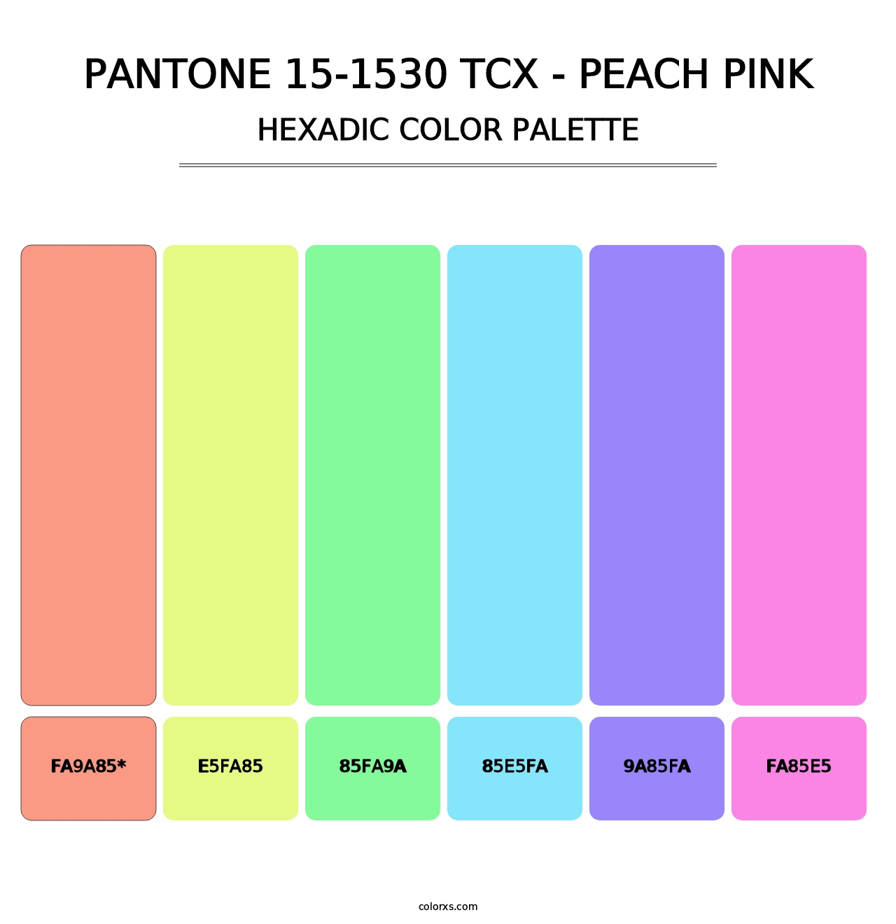 PANTONE 15-1530 TCX - Peach Pink - Hexadic Color Palette