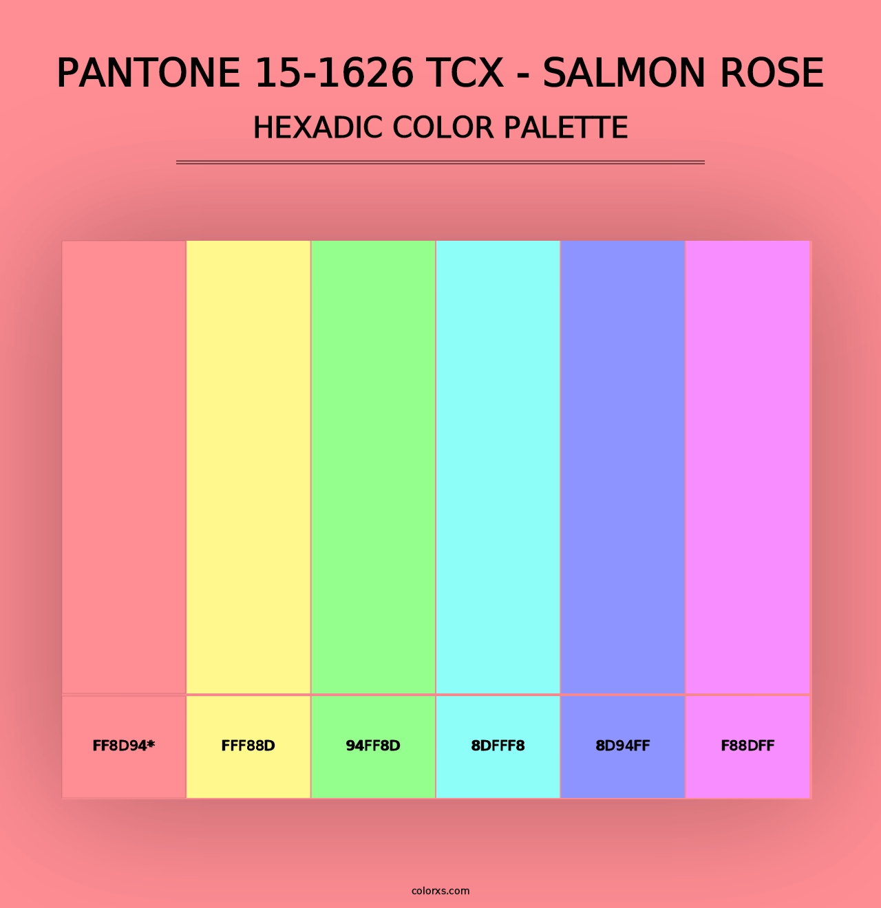 PANTONE 15-1626 TCX - Salmon Rose - Hexadic Color Palette