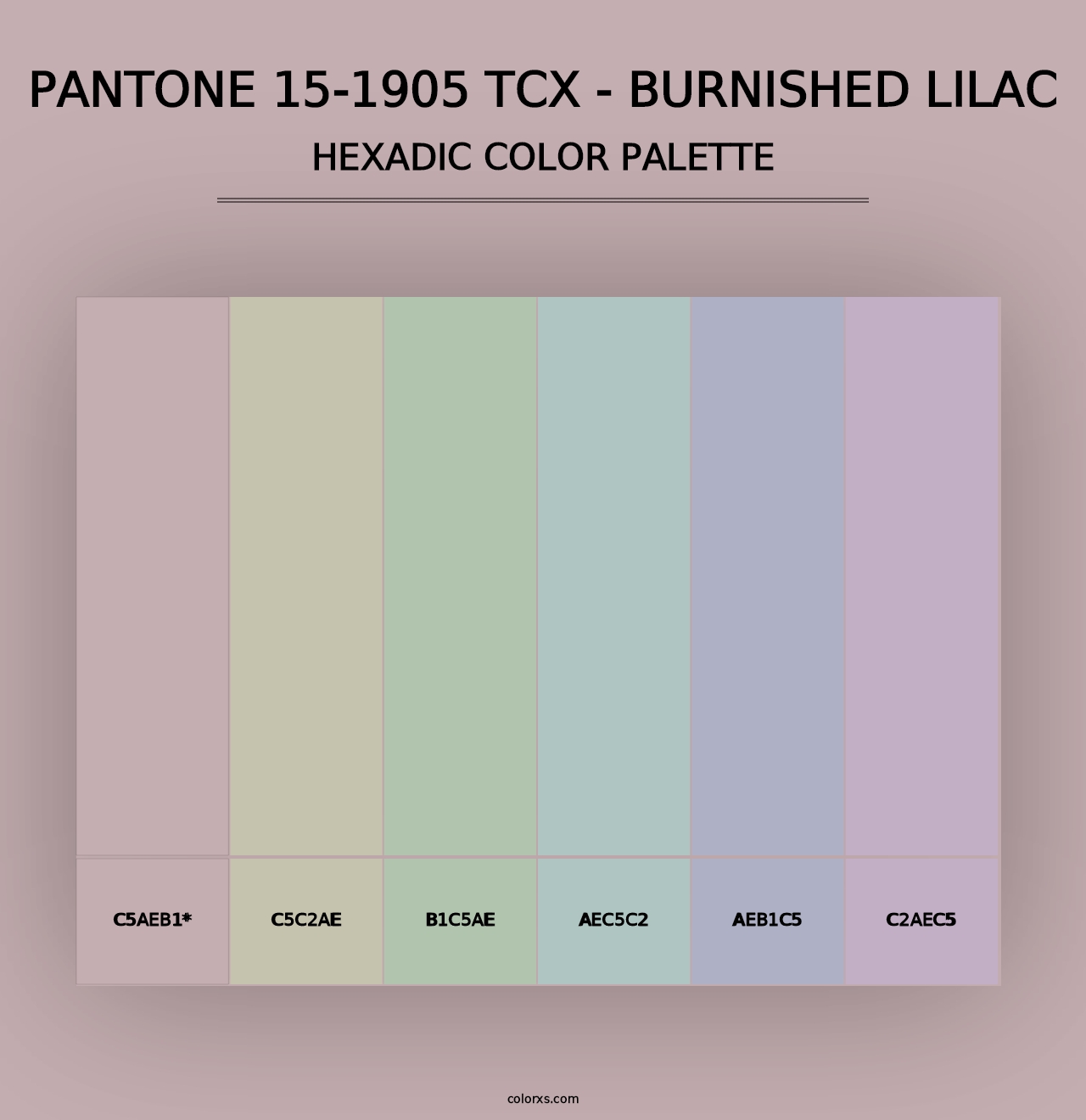 PANTONE 15-1905 TCX - Burnished Lilac - Hexadic Color Palette