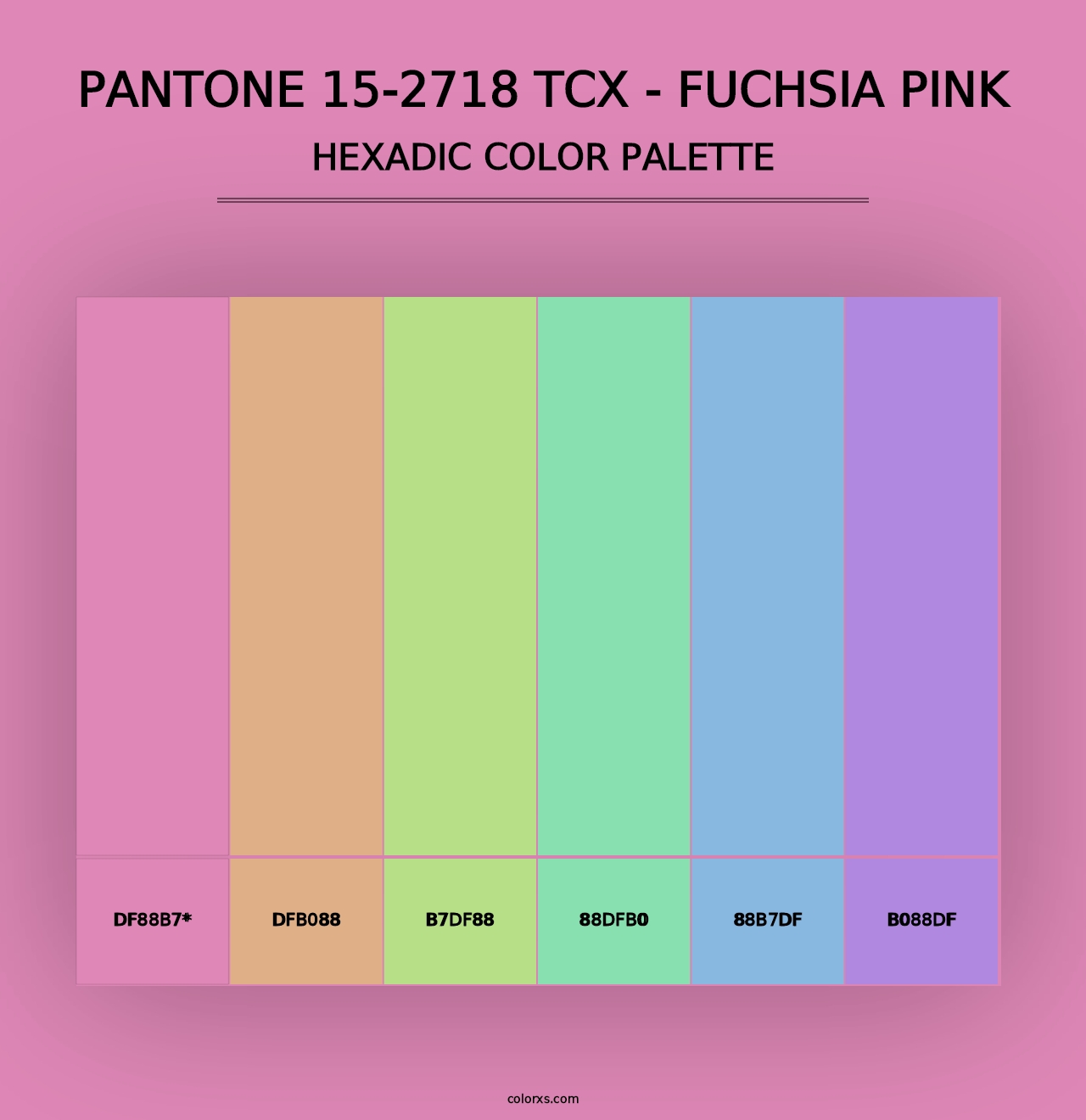 PANTONE 15-2718 TCX - Fuchsia Pink - Hexadic Color Palette