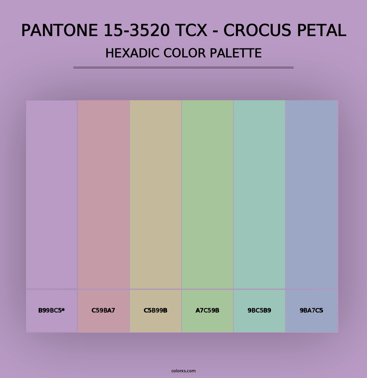 PANTONE 15-3520 TCX - Crocus Petal - Hexadic Color Palette