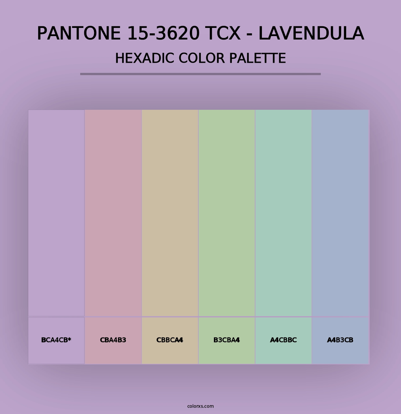 PANTONE 15-3620 TCX - Lavendula - Hexadic Color Palette