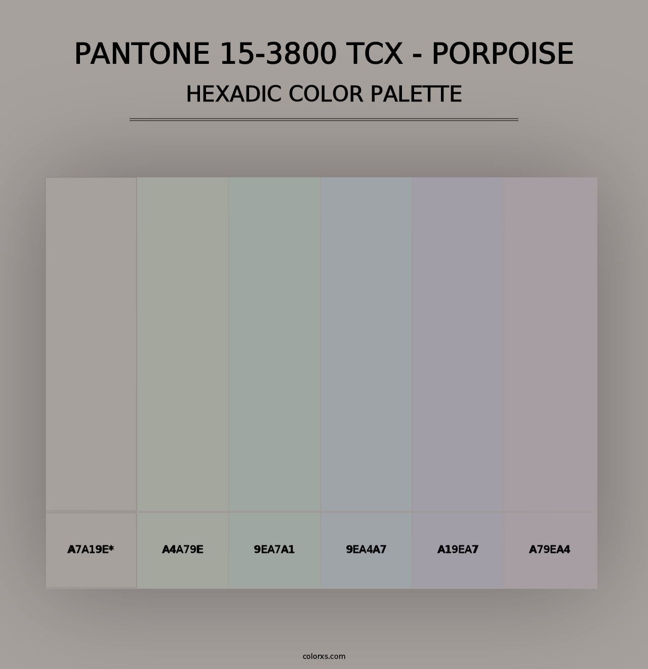 PANTONE 15-3800 TCX - Porpoise - Hexadic Color Palette