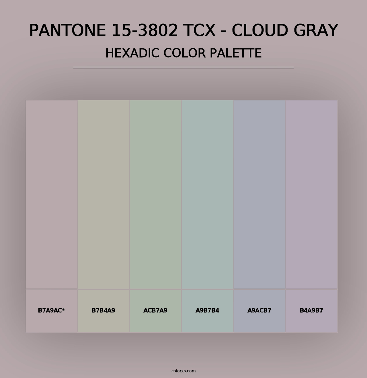 PANTONE 15-3802 TCX - Cloud Gray - Hexadic Color Palette