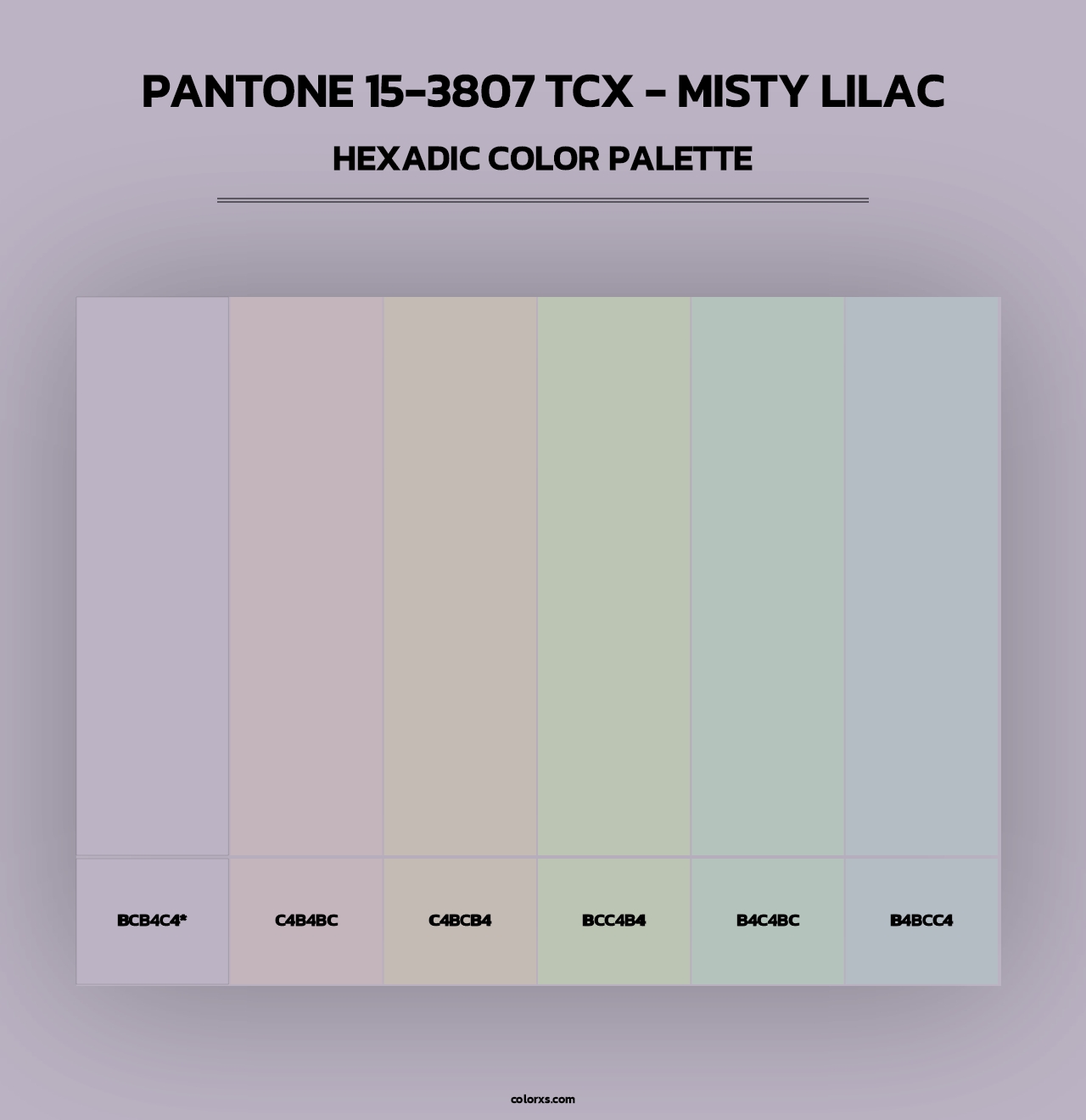 PANTONE 15-3807 TCX - Misty Lilac - Hexadic Color Palette