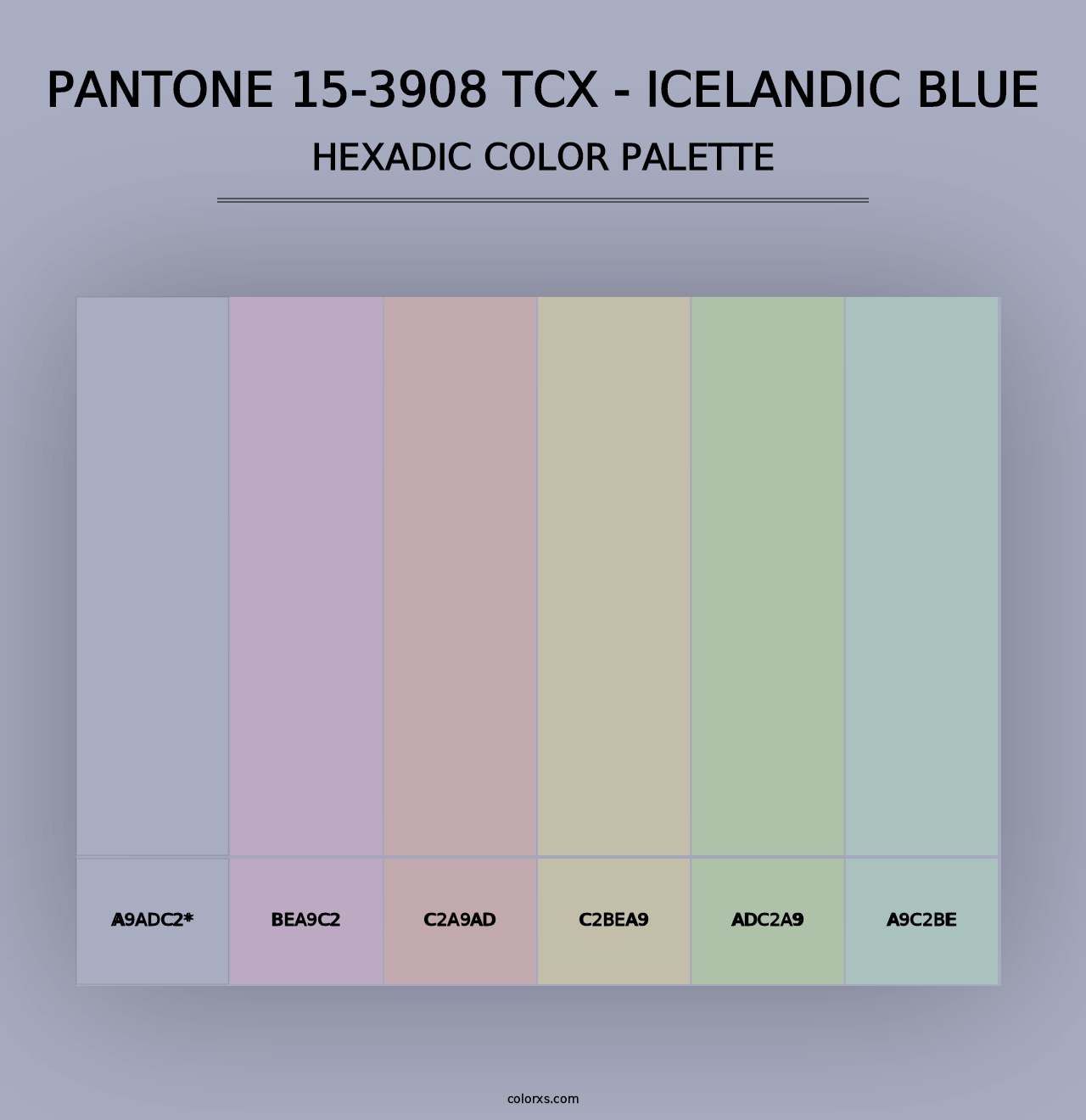 PANTONE 15-3908 TCX - Icelandic Blue - Hexadic Color Palette