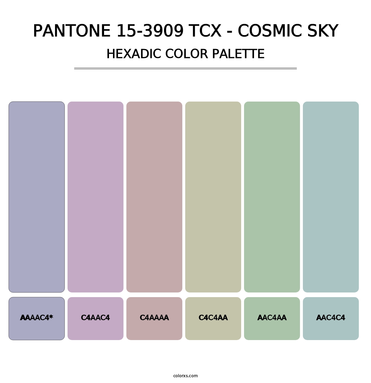 PANTONE 15-3909 TCX - Cosmic Sky - Hexadic Color Palette