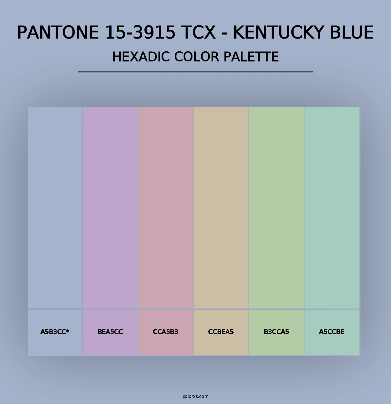 PANTONE 15-3915 TCX - Kentucky Blue - Hexadic Color Palette