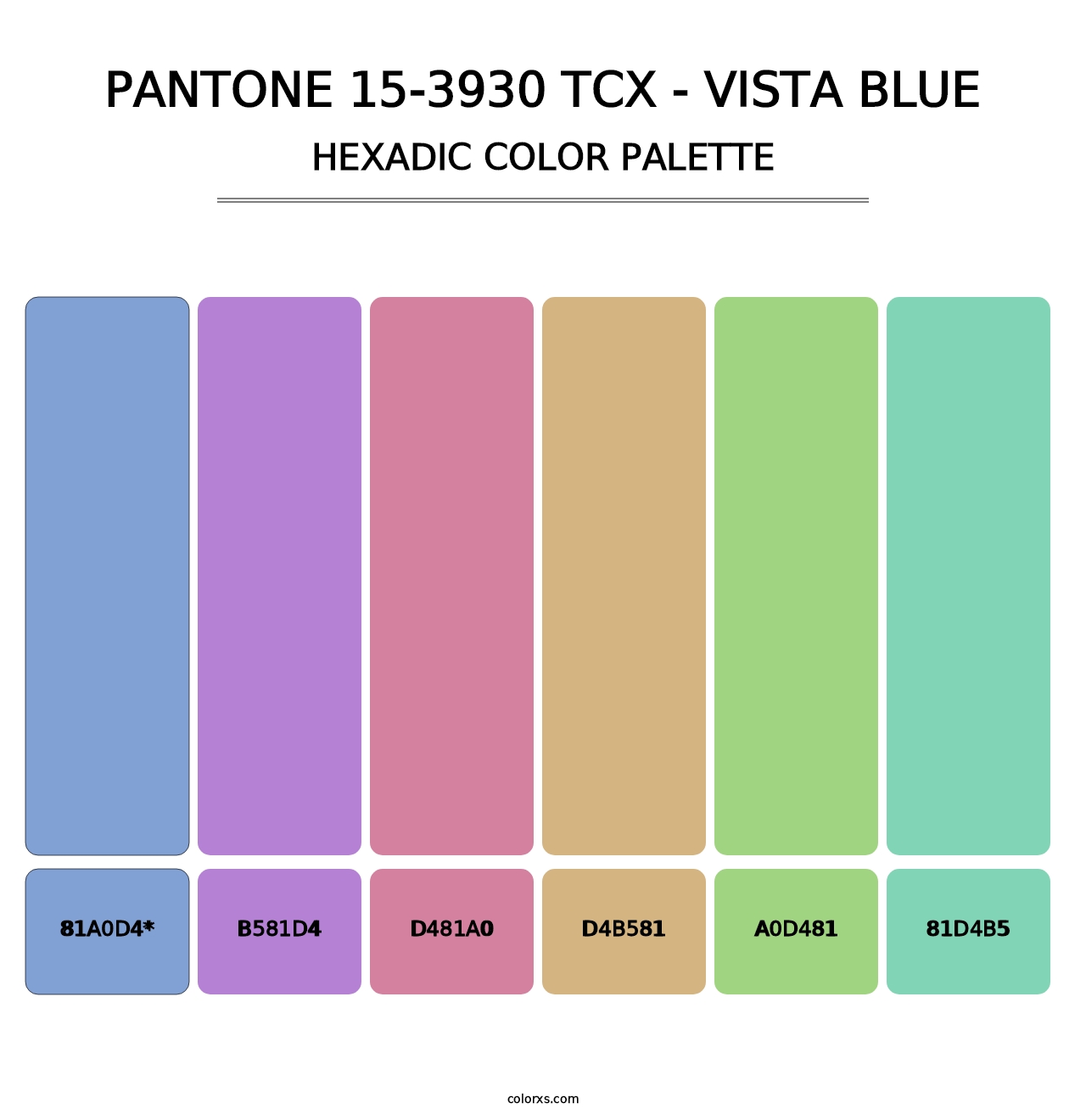 PANTONE 15-3930 TCX - Vista Blue - Hexadic Color Palette