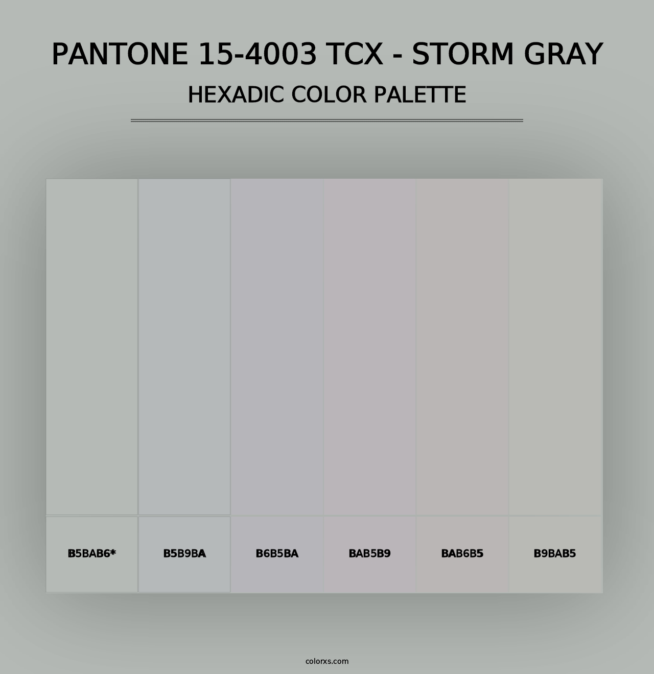 PANTONE 15-4003 TCX - Storm Gray - Hexadic Color Palette