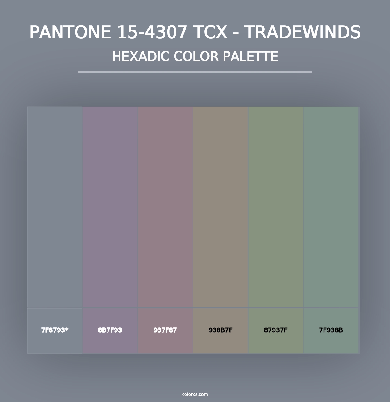 PANTONE 15-4307 TCX - Tradewinds - Hexadic Color Palette