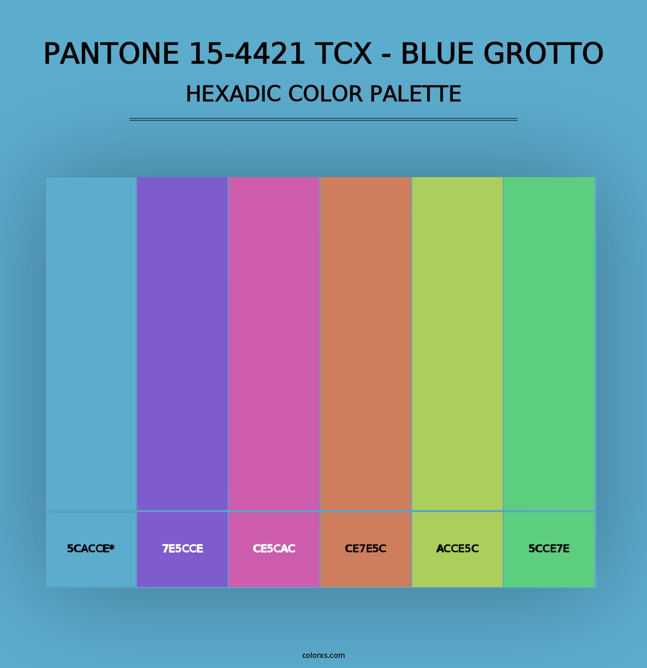 PANTONE 15-4421 TCX - Blue Grotto - Hexadic Color Palette